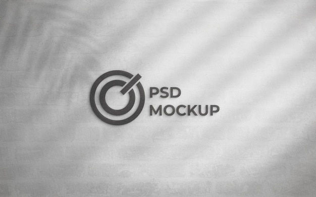 Download Premium Psd Metalic Logo On Grunge White Wall Mockup