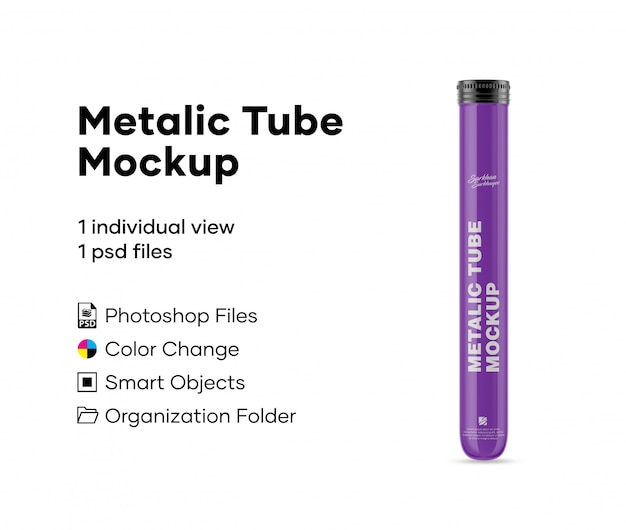 Download Premium Psd Metalic Tube Mockup PSD Mockup Templates