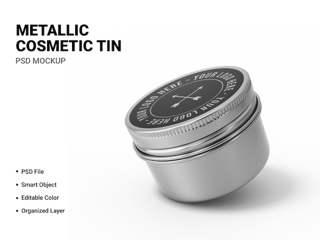 Download Premium Psd Metallic Cosmetic Tin Mockup Rendering