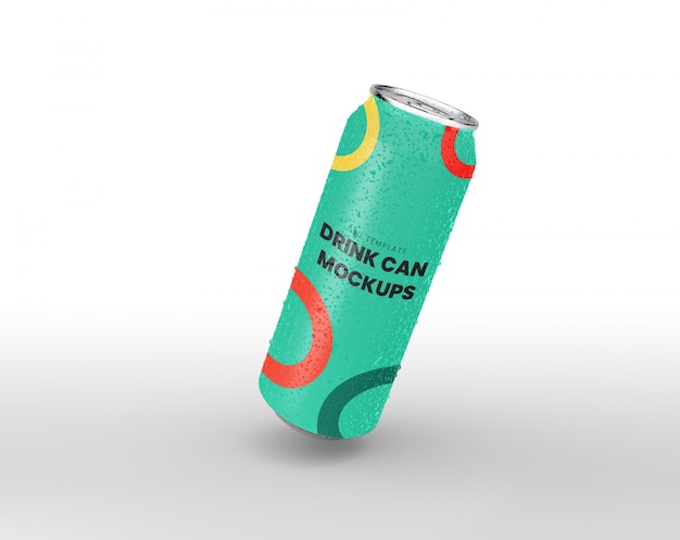 Download Premium Psd Metallic Drink Can With Condensation Mockup