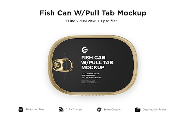 Download Premium Psd Metallic Fish Can Pull Tab Mockup