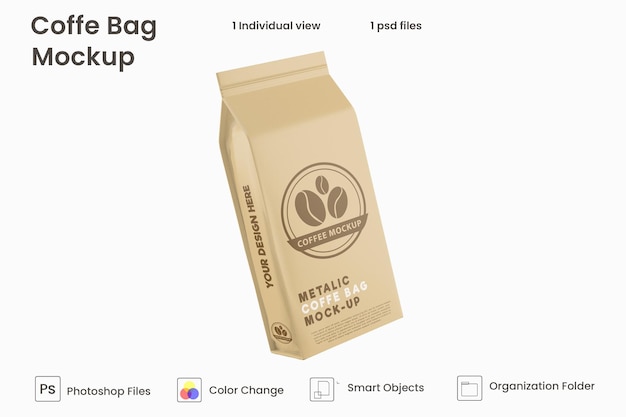 Download Premium Psd Metallic Paper Coffee Bag Mockup