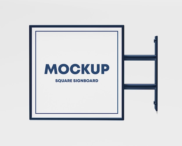 Plastic Square Signboard Mockup File Mockups