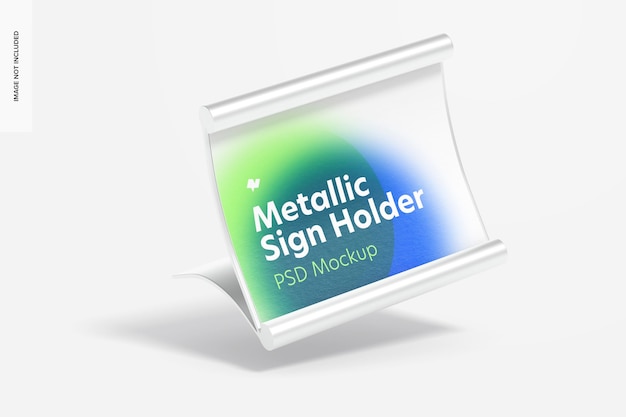 Download Premium Psd Metallic Table Sign Holder Mockup Falling