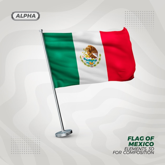 Premium PSD Mexico Realistic 3d Textured Flag