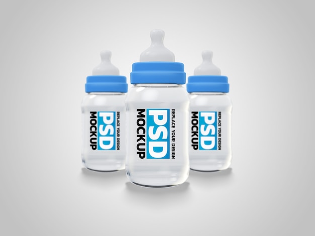 Download Milk bottle 3d rendering mockup design | Premium PSD File