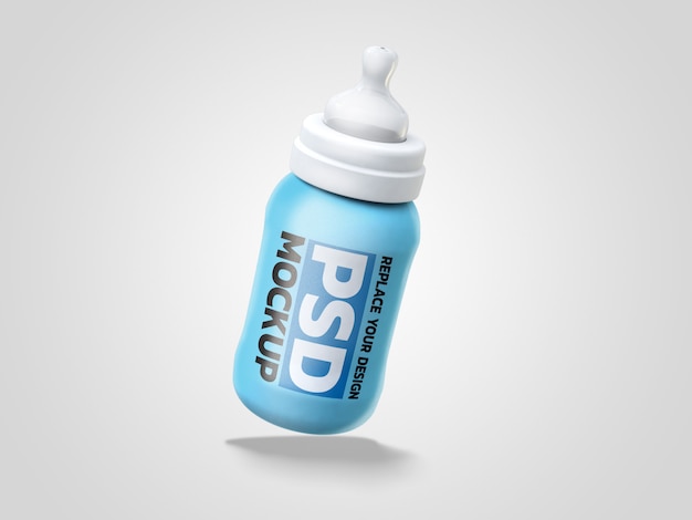 Download Milk bottle 3d rendering mockup design | Premium PSD File