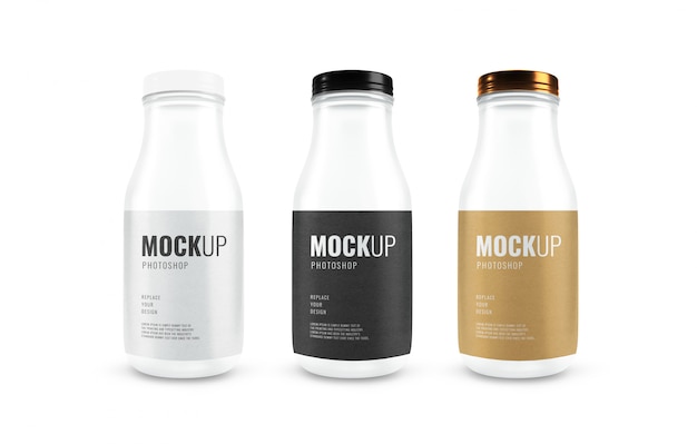 Download Milk bottle collection mockup | Premium PSD File