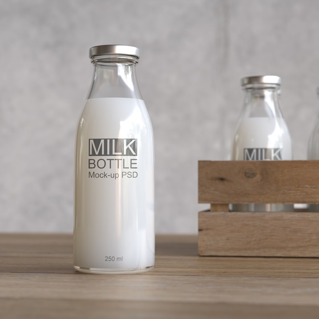 Download Premium PSD | Milk bottle mock up
