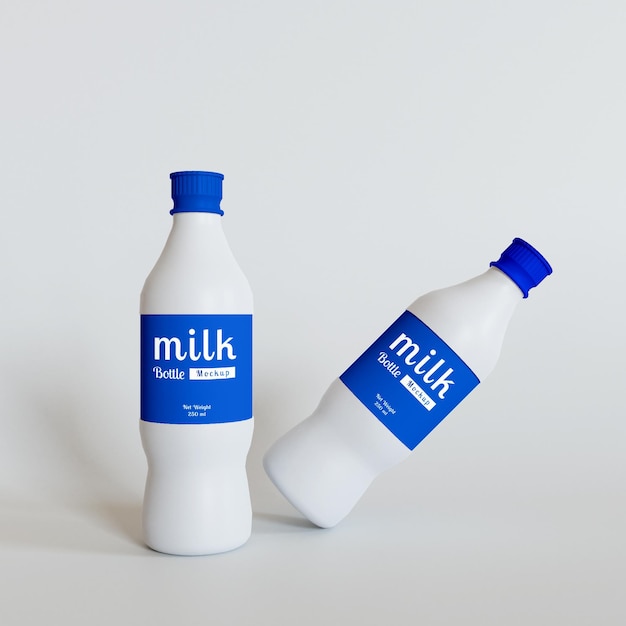 Premium PSD | Milk bottle mockup premium psd