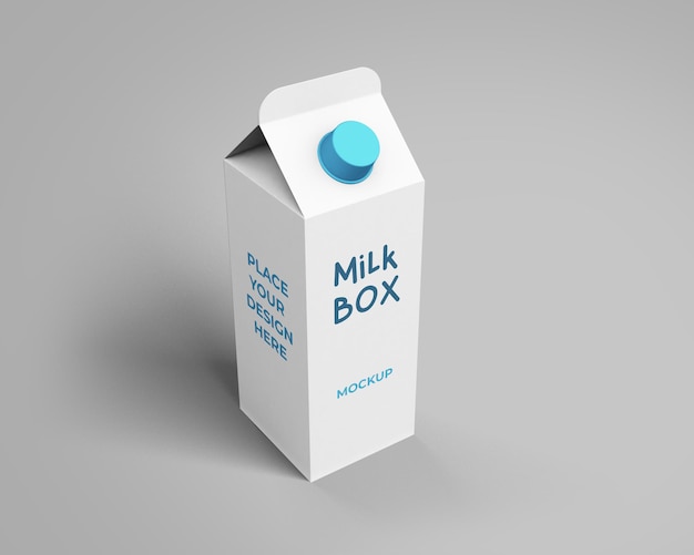 Premium PSD | Milk box mockup