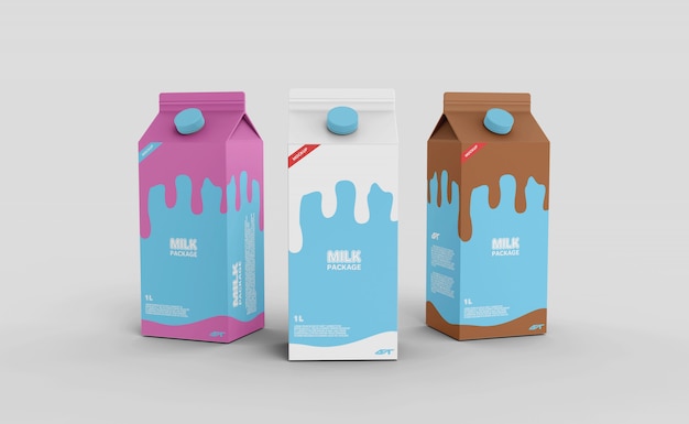 Download Premium PSD | Milk carton box mockup