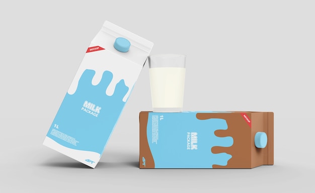 Download Premium PSD | Milk carton box packaging mockup