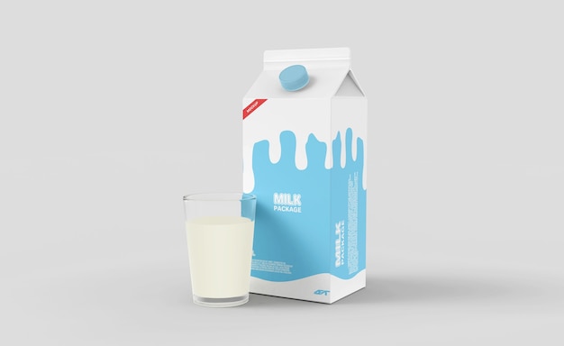 Download Premium PSD | Milk carton box packaging mockup