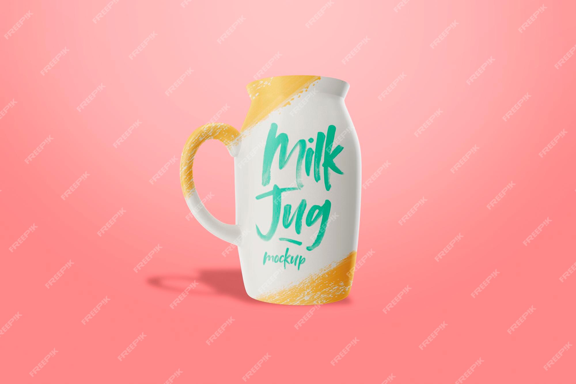 Premium PSD | Milk jug mockup