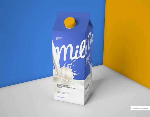 Download Premium PSD | Milk packaging mockup