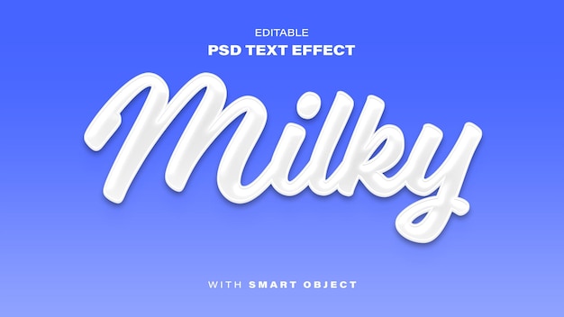 Premium PSD | Milky text effect with 3d style