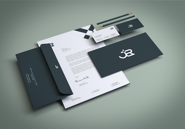 Premium PSD | Minimal branding stationery mockup design template