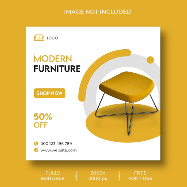 Download Free PSD | Minimal furniture instagram post template