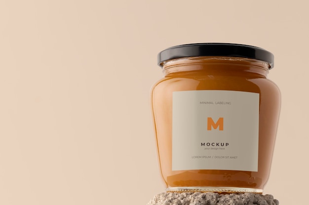 Free PSD | Minimal jar labeling mockup