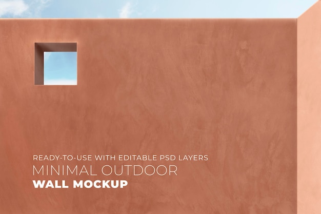 Download Free Psd Minimal Outdoor Wall Mockup Psd In Terracotta Mediterranean Style