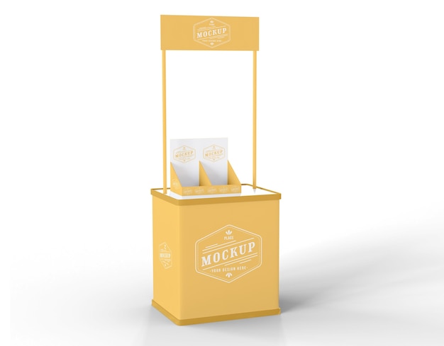 Download Minimalist yellow exhibitor mock-up | Free PSD File