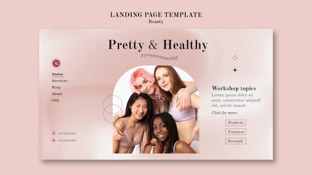 Premium PSD Minimalistic Design Landing Page Of Beauty Template