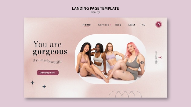 Free PSD Minimalistic Design Landing Page Of Beauty Template