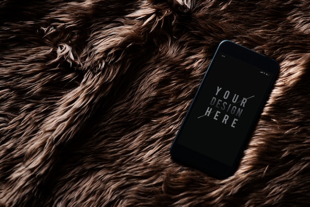 Download Mobile phone screen mockup on fur surface PSD file | Free ... PSD Mockup Templates