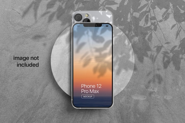 Mobile phone screen mockup with shadow overlay Premium Psd