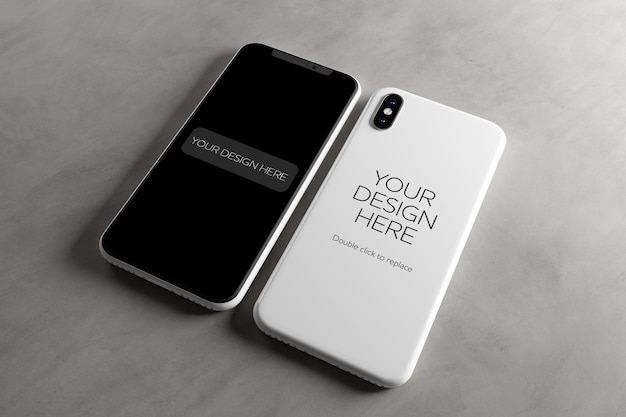 Download Premium PSD | Mobile screen and case mock up
