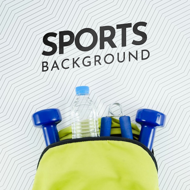Download Mock-up backpack with sport equipment PSD file | Free Download