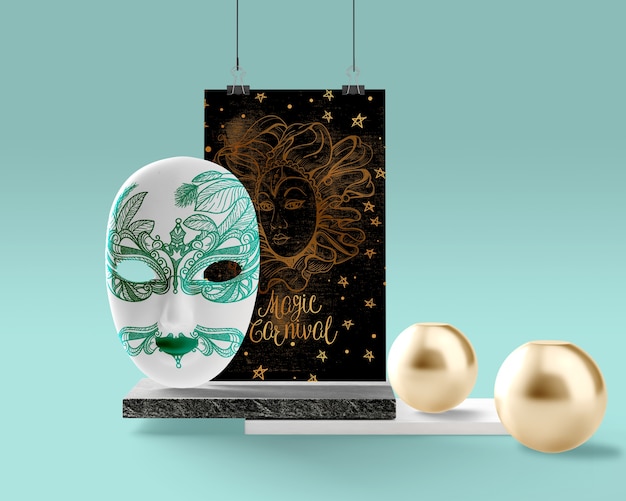 Download Mock-up blue thematic mask for carnival PSD file | Free ...