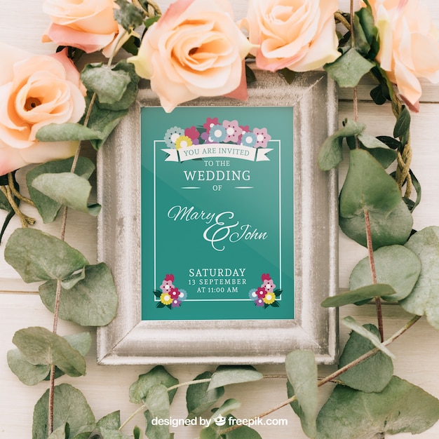 Download Mock Up Design With Frame Flowers And Leaves Psd Template Best Free Packaging Mockups PSD Mockup Templates