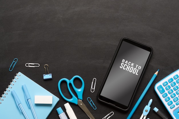 Download Mock up mobile phone for back to school background concept ...