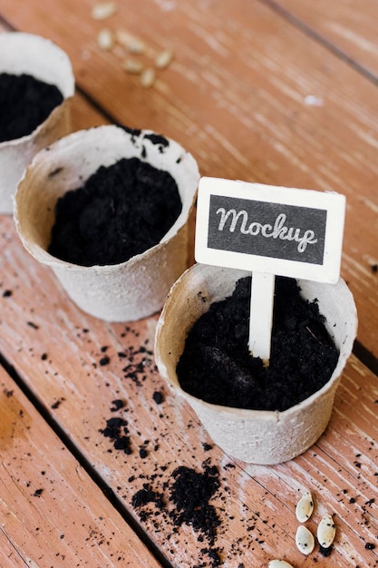 Download Free PSD | Mock-up plant pots filled with soil