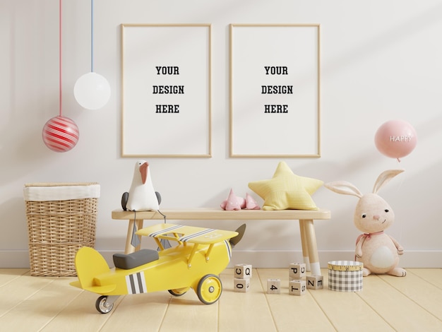 Premium PSD | Kids Room Frame Mockup Poster Mockup In Modern Nursery