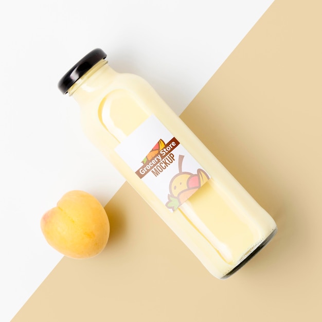 Download Free PSD | Mock-up of smoothie with healthy peach fruit