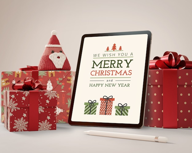 Download Free Psd Mock Up Tablet With Christmas Theme