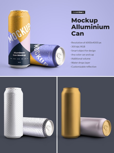 Download Premium Psd Mockup Aluminium Can 500 Ml With Water Drops Design Is Easy In Customizing Images Design On Can Color Background Editable Reflection Color Can And Cap Water Drops