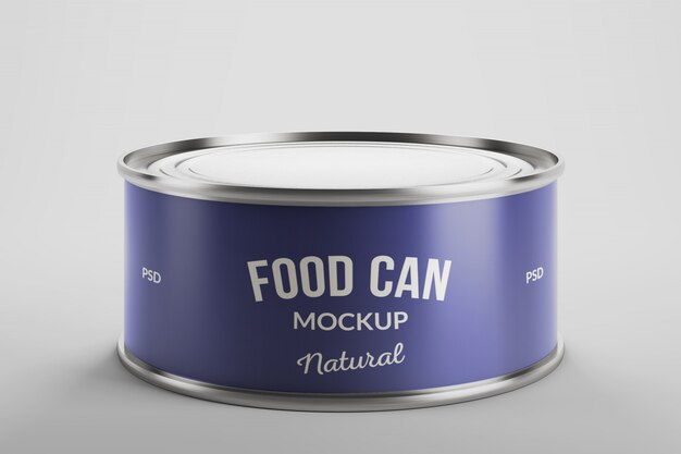 Download Premium Psd Mockup Of Aluminium Food Tin Can Product Packaging