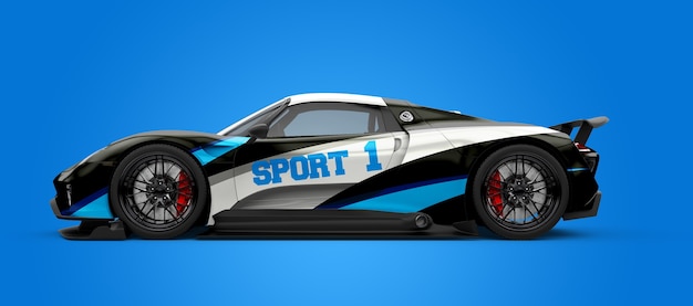 Download Premium PSD | Mockup of a black and white sport car