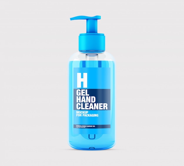 Download Mockup of a bottle gel hand cleaner | Premium PSD File