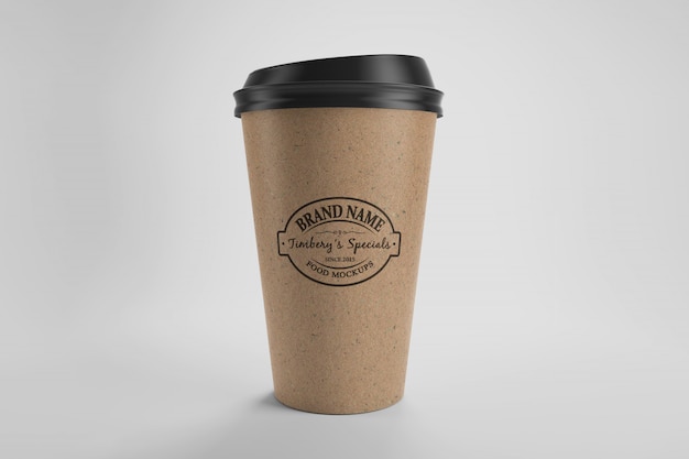 Download Premium PSD | Mockup of brown paper eco coffee cup with cap