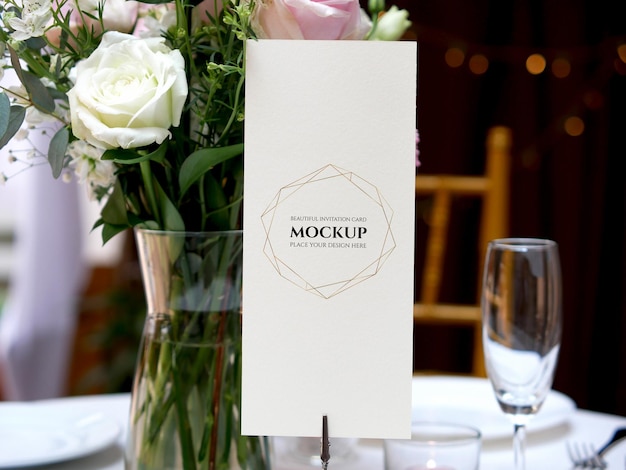 Download Premium Psd Mockup Card For Wedding Table Setting