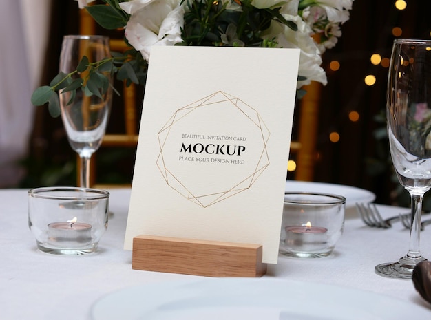 Download Premium Psd Mockup Card For Wedding Table Setting