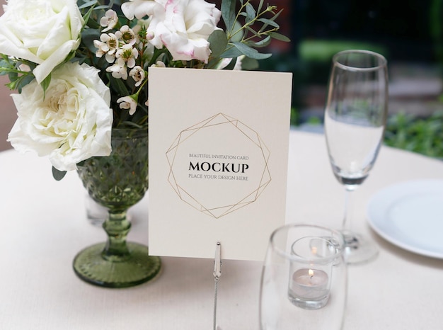Download Premium Psd Mockup Card For Wedding Table Setting