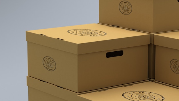Download Mockup of cardboard boxes PSD file | Premium Download