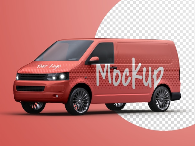 Download Premium PSD | Mockup of commercial vehicle delivery van ...