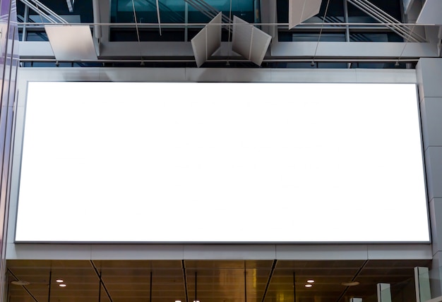 Download Mockup image of blank billboard posters and led in the airport terminal station for advertising ...